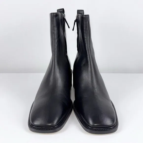 Everlane Women's The City Leather Boots Size 10 Black Square Toe