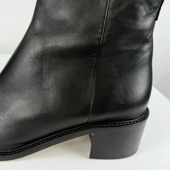 Everlane Women's The City Leather Boots Size 10 Black Square Toe