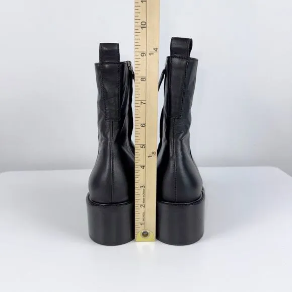 Everlane Women's The City Leather Boots Size 10 Black Square Toe