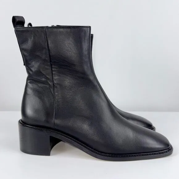 Everlane Women's The City Leather Boots Size 10 Black Square Toe