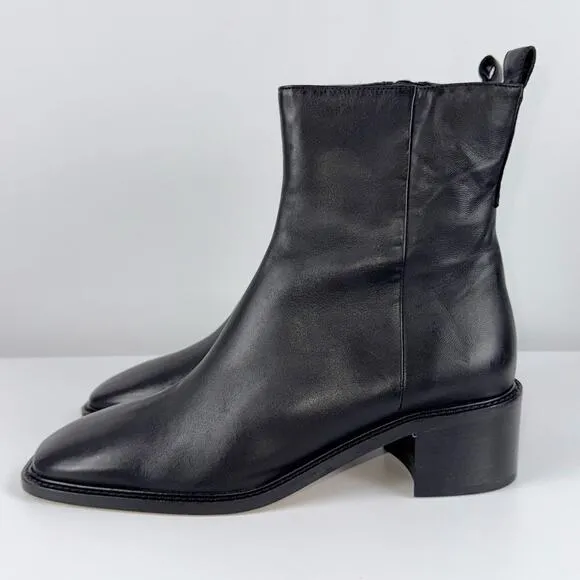 Everlane Women's The City Leather Boots Size 10 Black Square Toe