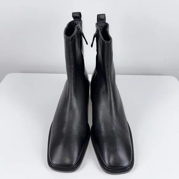 Everlane Women's The City Leather Boots Size 10 Black Square Toe