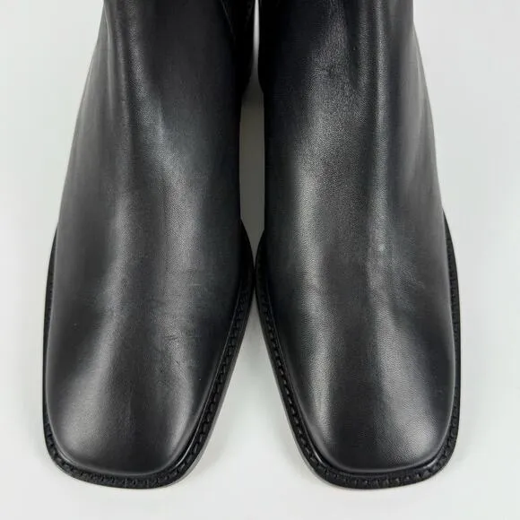 Everlane Women's The City Leather Boots Size 10 Black Square Toe