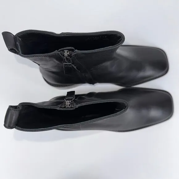 Everlane Women's The City Leather Boots Size 10 Black Square Toe
