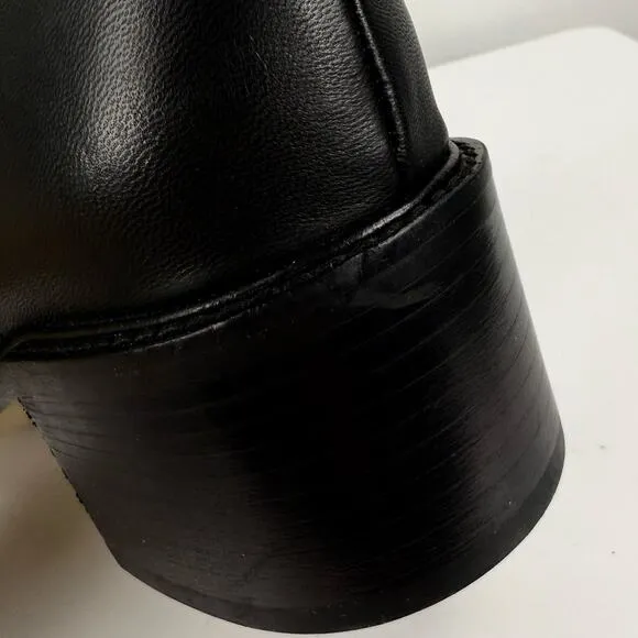 Everlane Women's The City Leather Boots Size 10 Black Square Toe