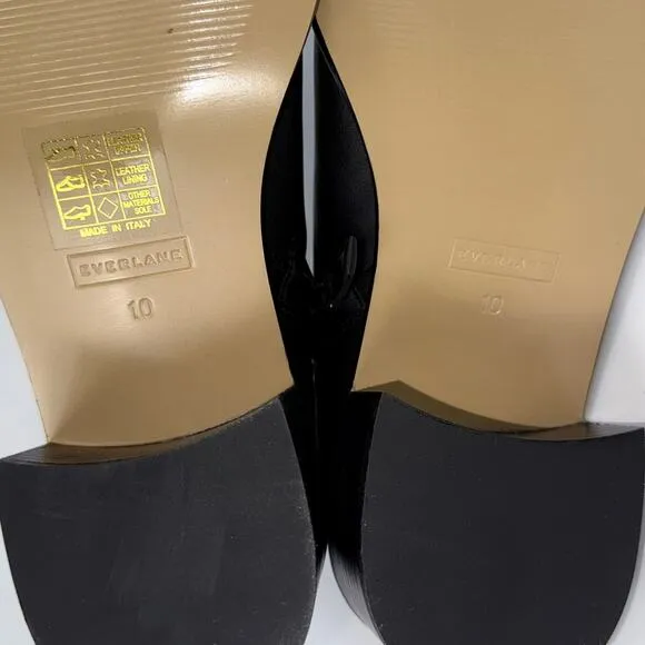 Everlane Women's The City Leather Boots Size 10 Black Square Toe
