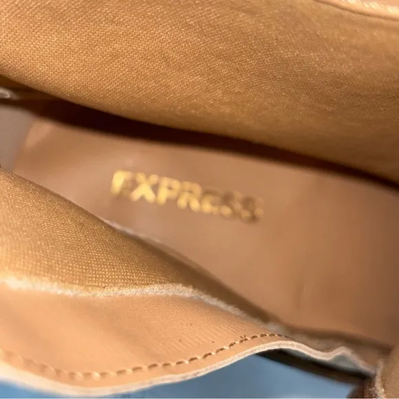 EXPRESS Ankle High Heel Suede Boots with Side Buckle Size 7.5
