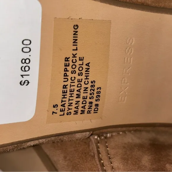 EXPRESS Ankle High Heel Suede Boots with Side Buckle Size 7.5