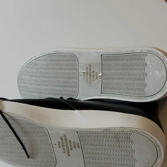 Express men black with white sole leather sneaker