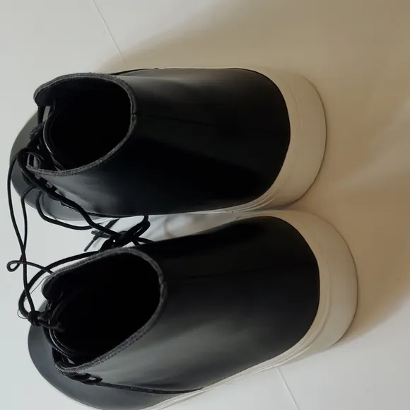 Express men black with white sole leather sneaker