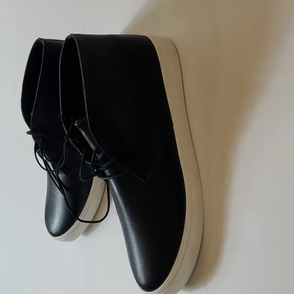 Express men black with white sole leather sneaker