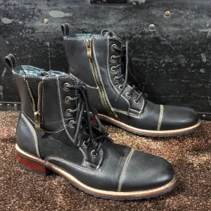 Ferro Aldo Stylish Black Leather Men's Boots