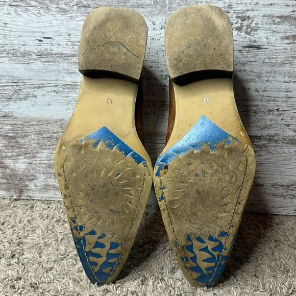 Fiesso by Aerelio Garcia Pointed Toe Metal Tip Leather Shoes Sz 10