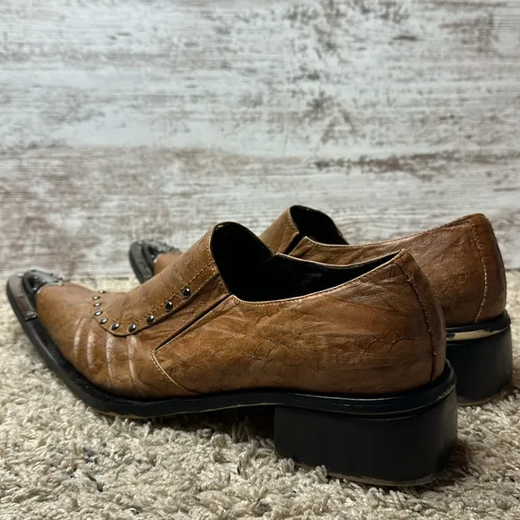 Fiesso by Aerelio Garcia Pointed Toe Metal Tip Leather Shoes Sz 10