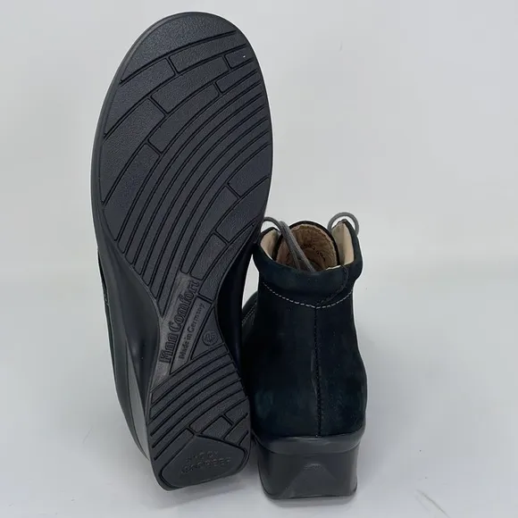 Finn Comfort Boots NWOT Ankle Booties Black Nubuck Leather Mostar US Women’s 7