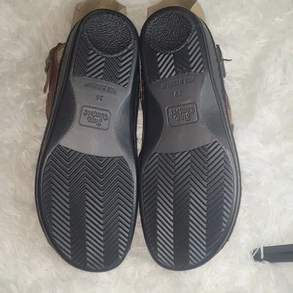 Finn comfort Made in Germany brown straps sandals shoes women 39 slip on