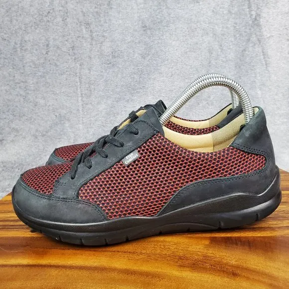 Finn Comfort Maracay Shoes Womens 8.5 US 6.5 UK Wide Black Leather Mesh Sneakers