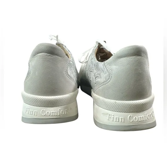 Finn Comfort Pordenone Ecru Laced Silver Walking Sneakers UK 7.5 /US 9.5 EUC/GUC