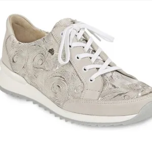 Finn Comfort Pordenone Ecru Laced Silver Walking Sneakers UK 7.5 /US 9.5 EUC/GUC