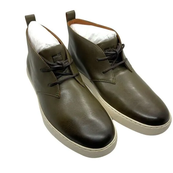 Fitflop Men's Zackery AA9-779 Forest Green Leather Lace Up Chukka Boots size 9