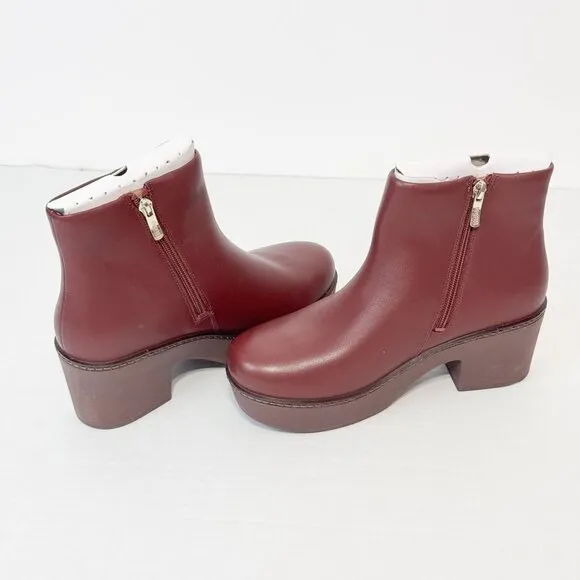 FITFLOP NWB Sz 9 Oxblood Leather Pilar Ankle Boots