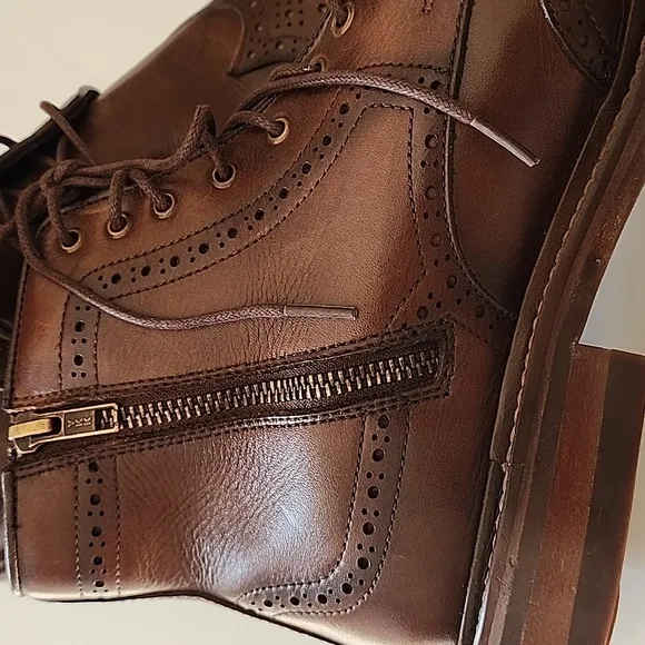 Flag Ltd Nappa Glove made in Brazil brown leather mens boots sz 10.5