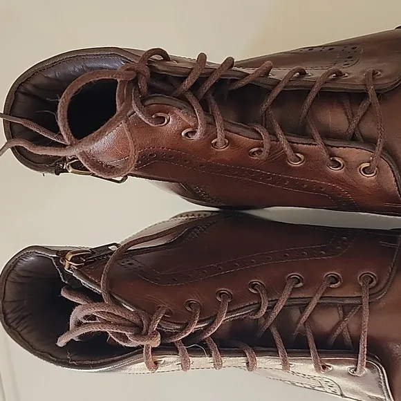 Flag Ltd Nappa Glove made in Brazil brown leather mens boots sz 10.5