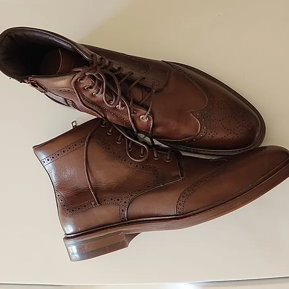 Flag Ltd Nappa Glove made in Brazil brown leather mens boots sz 10.5