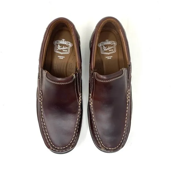 Florsheim Lakeside LX slip on boat shoe Brown leather WIDE