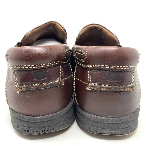 Florsheim Lakeside LX slip on boat shoe Brown leather WIDE