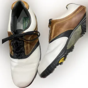 FootJoy Contour Series 54108 White/Brown Golf Shoes Men's Size 10.5 M.