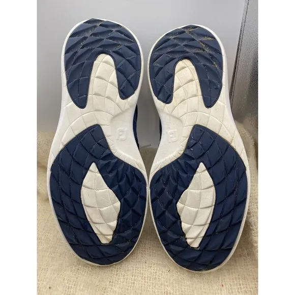FootJoy FJ Flex Men Size 11.5 M Navy Blue Mesh/White Spikeless Golf Shoes 56102