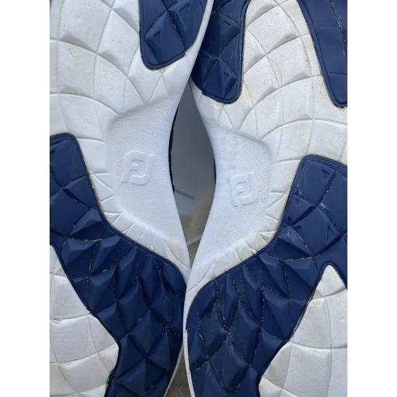FootJoy FJ Flex Men Size 11.5 M Navy Blue Mesh/White Spikeless Golf Shoes 56102
