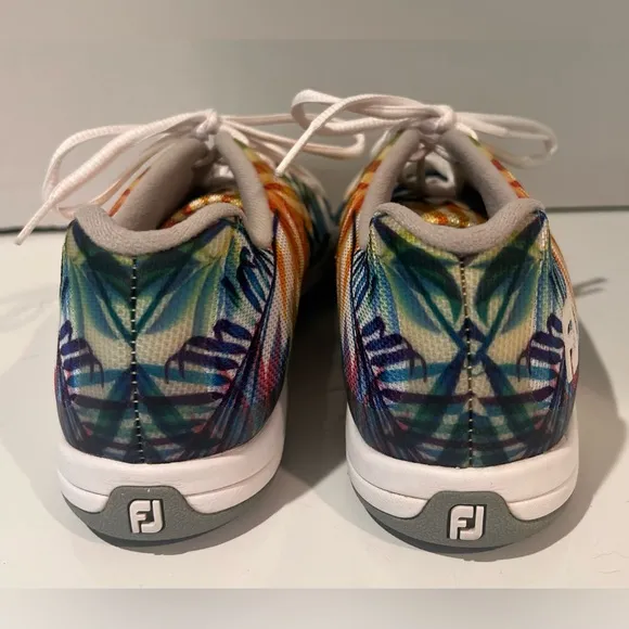Footjoy Leisure Spikeless Floral Tropical Design Lace Up Women’s Golf‎ Shoes 7.5