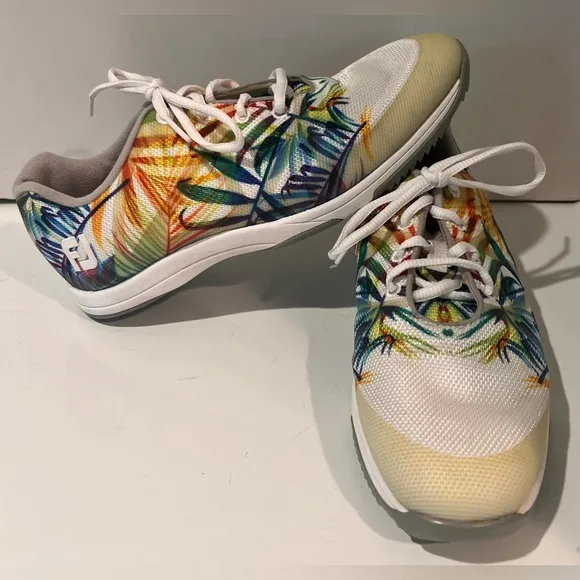 Footjoy Leisure Spikeless Floral Tropical Design Lace Up Women’s Golf‎ Shoes 7.5