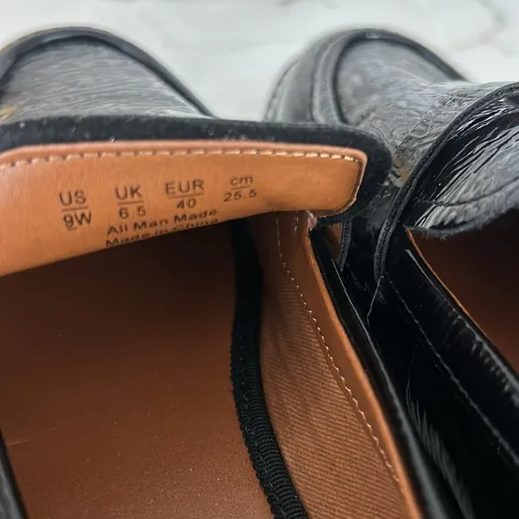 Franco Sarto Franco Balin Lug Sole Penny Loafer Slip On Black Patent Women’s 9