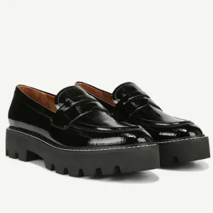 Franco Sarto Franco Balin Lug Sole Penny Loafer Slip On Black Patent Women’s 9