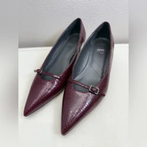 Franco Sarto Kitten Heel Size 8 Malia Burgundy Low Pointy Toe Shoes