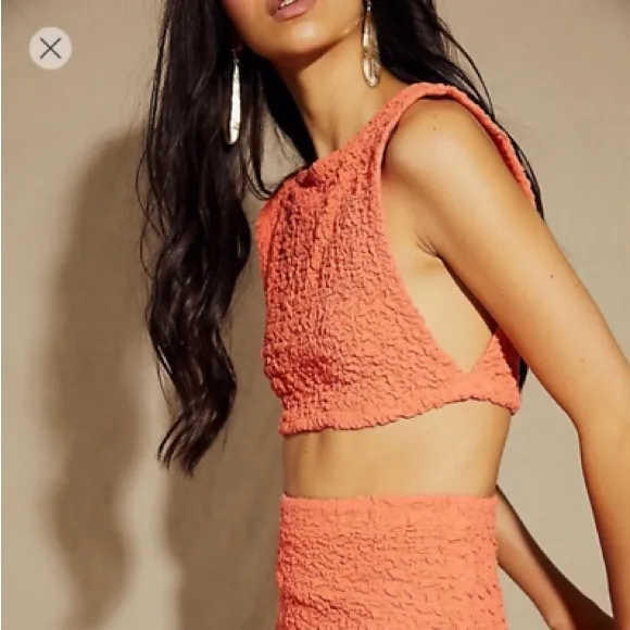 FREE PEOPLE APPLE OF MY EYE MINI SKIRT SET BLACK XS