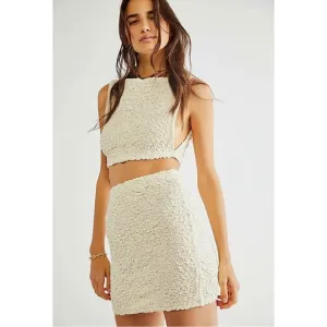 FREE PEOPLE APPLE OF MY EYE MINI SKIRT SET IVORY XS