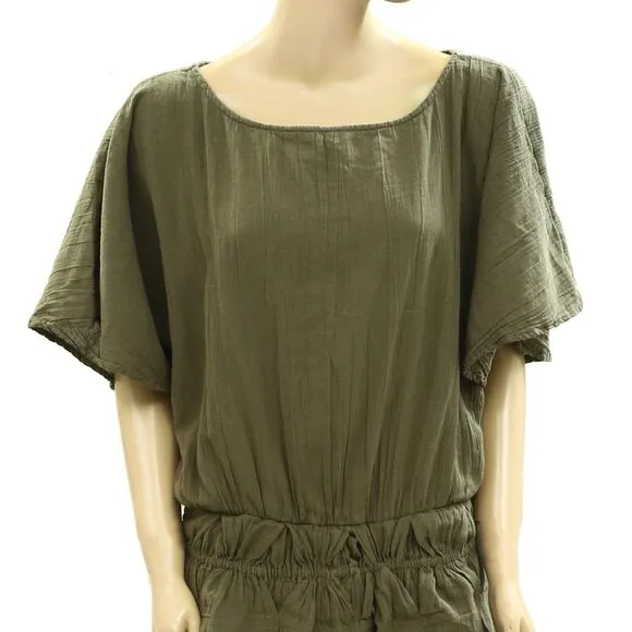 Free People Free-Est Sutton Mini Dress Pleated Flutter Sleeve Smocked M 278048