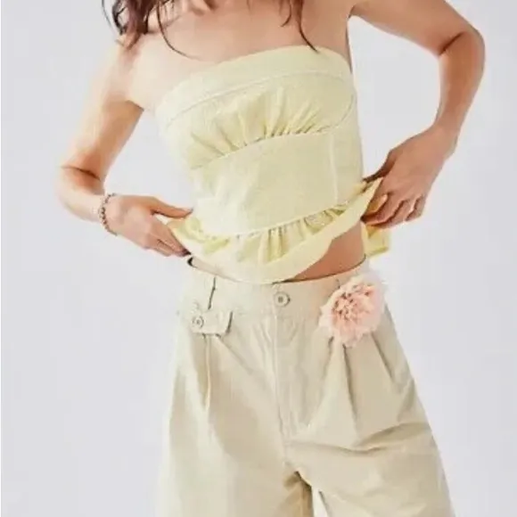 Free People High Street Trouser Shorts - Brown Rice