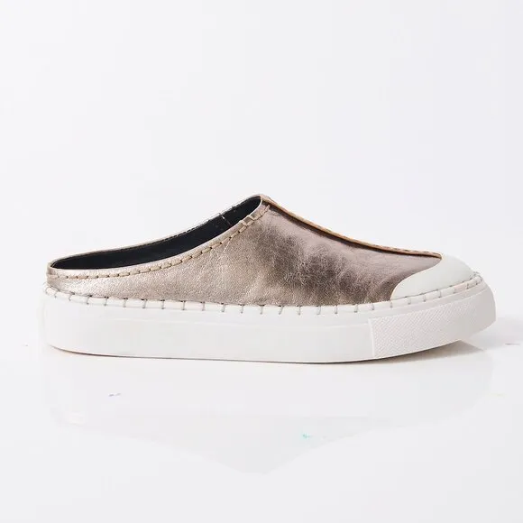 FREE PEOPLE Juno Slip On Sport Sneakers / Gunmetal Leather