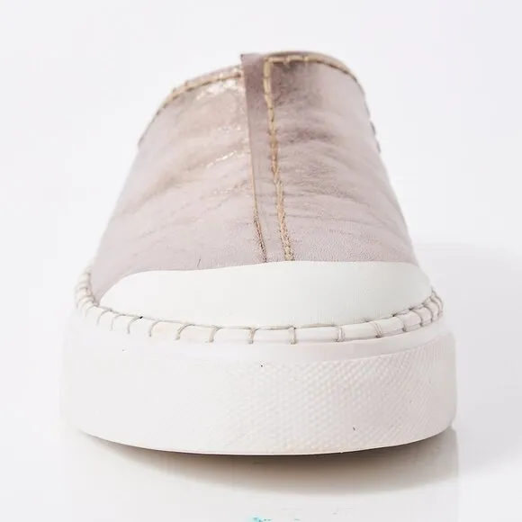 FREE PEOPLE Juno Slip On Sport Sneakers / Gunmetal Leather