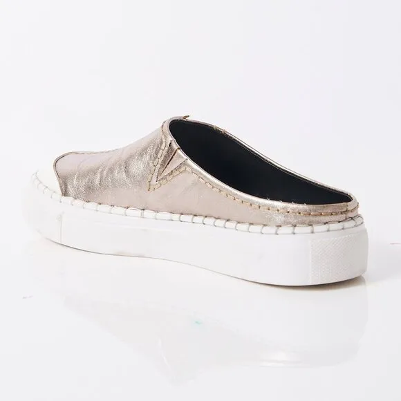 FREE PEOPLE Juno Slip On Sport Sneakers / Gunmetal Leather