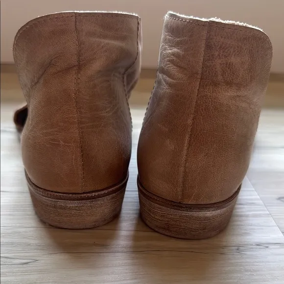 FREE PEOPLE Leather Mont Blanc Tan/Beige Wrap SANDALS/SHOE...Sz 38 1/2