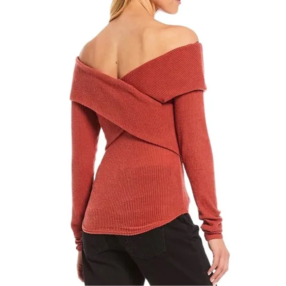 FREE PEOPLE Marley Long Sleeve Sweater Thermal Top in Warmstone Sz XS NWT