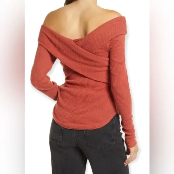 FREE PEOPLE Marley Long Sleeve Sweater Thermal Top in Warmstone Sz XS NWT