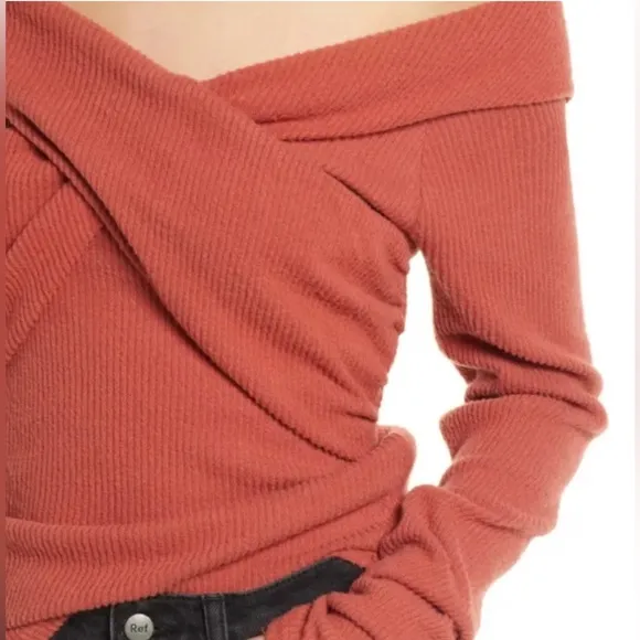 FREE PEOPLE Marley Long Sleeve Sweater Thermal Top in Warmstone Sz XS NWT