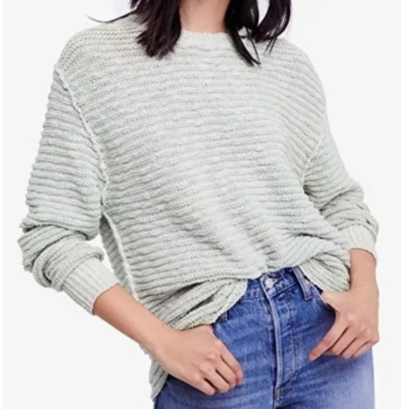 Free People NWT Menace Pullover Tunic Sweater in Moss Mint Green Womens Size XS